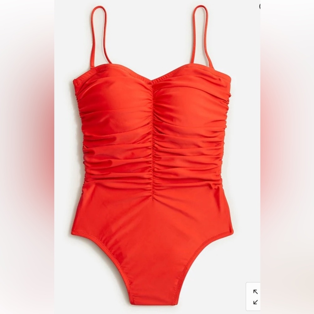 New with tags. Unused. J. Crew lined swimsuit. Bright Cerise. Size 12.
